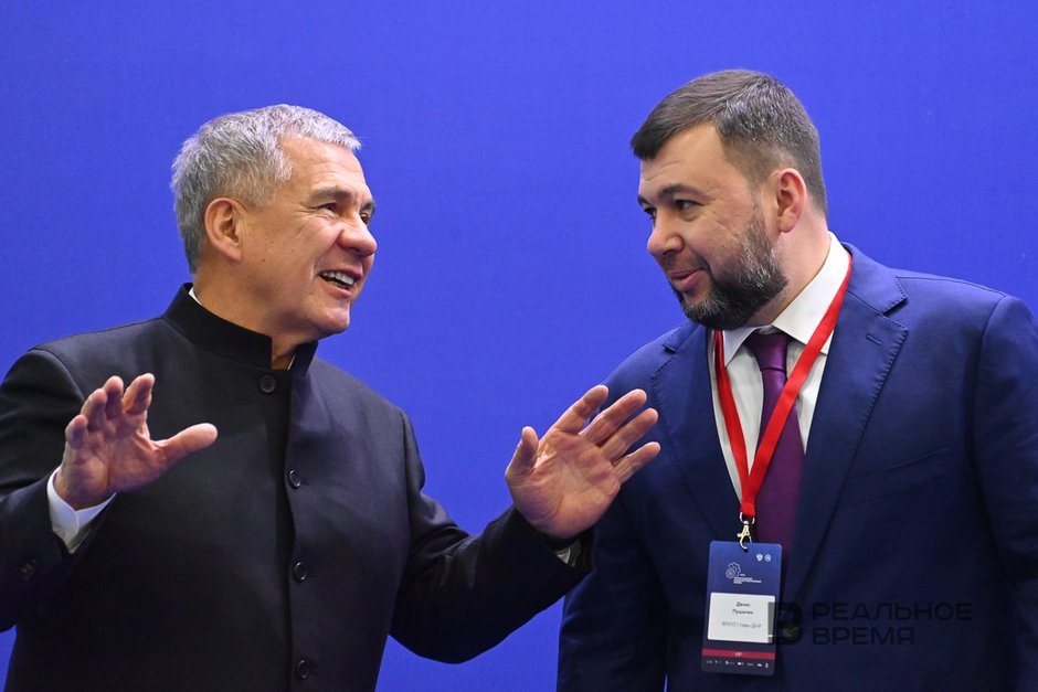 Rustam Minnikhanov and Denis Pushilin